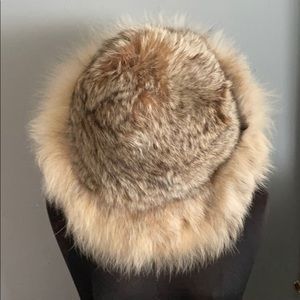 Vintage real fox fur hat